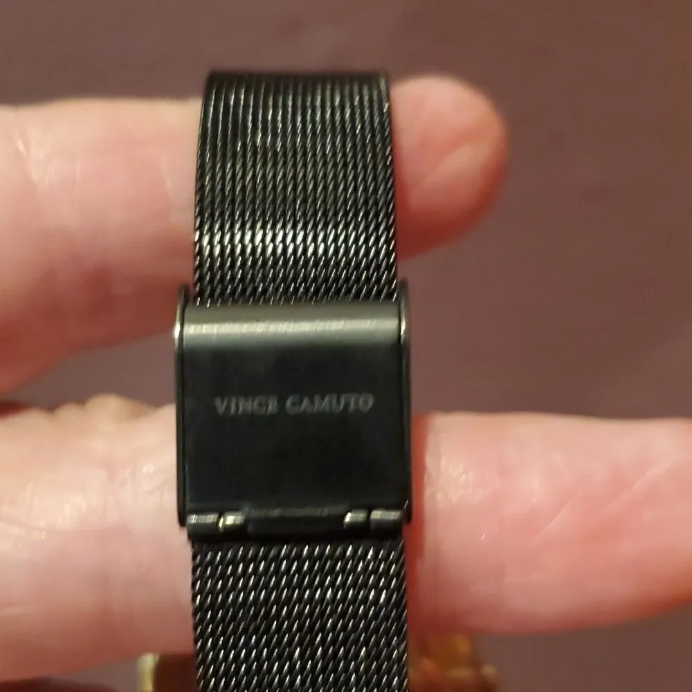 VINCE CAMUTO WATCH, Rhinestone Bezel, Stainless Steel band,Rose Gold, NWOT.
